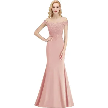 Dámské šaty Dlouhé šaty bez ramen s krajkovými aplikacemi a vlečkou pro ples Barva: Růžovo-Zlatá, Velikost: L