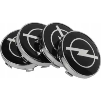 Středová krytka kola Černé emblémy Opel 59 mm Sada 4 kusů