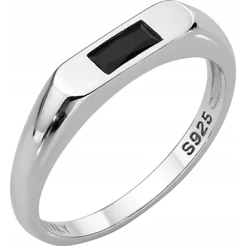 Prsten KRÁSNÝ STŘÍBRNÝ PRSTÝNEK ryzost 925 s černým kubickým zirkonem vel. 13