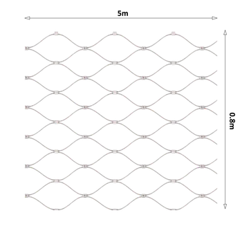 Pletivo Nerezová lanková síť, 0,8x5 m (šxd), oko 60x104 mm, průměr lanka 2 mm, AISI316