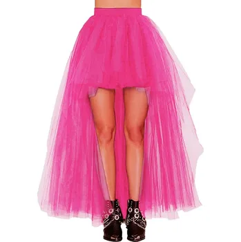 Dámská sukně Asymetrická tylová spodnička s pružným pasem pro koktejlové šaty Barva: Fuchsiová