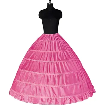 Dámská sukně Dlouhá kruhová spodnice s obručemi pro svatební nebo plesové šaty Barva: Fuchsiová