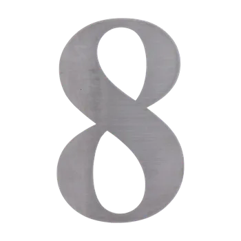 Zábradlí Číslo domovní 8, (156x1.5mm), s 3M páskou, broušená nerez K320/AISI 304