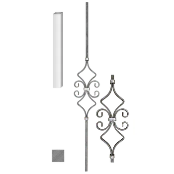 Kovaná výplň zábradlí H 1000xL140mm,12x12mm,hladká ocel