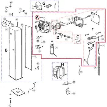 Pohon brány WA04 převodovka s motorem 24V kompletní pro WIL4