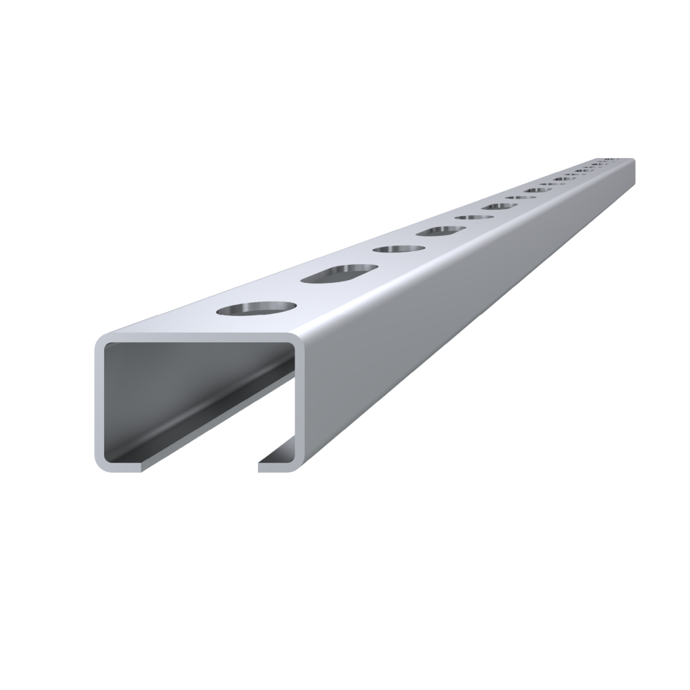 Děrovaný montážní C profil, 27x18x1.25, L-3m, pozinkovaný