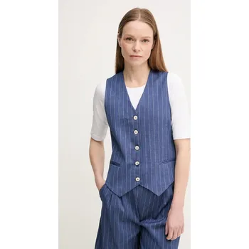 Dámská vesta Vesta s příměsí lnu La Petite Française GWEN PFGWEN námořnická modř 59X, vel. 42