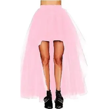 Dámská sukně Vrstvená tylová sukně s pružným pasem pro karneval a taneční akce Barva: Růžová
