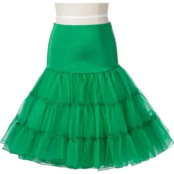 Dámská sukně Krátká sukně z organzy – vintage styl pro tanec a večírky Barva: Zelená, Velikost: M