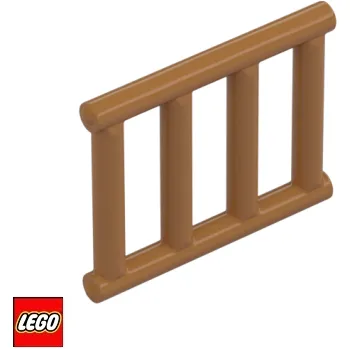 Stavebnice LEGO LEGO® Dílky LEGO Mříž 1x4x3 Tyč, Výplň rámu / 62113 Barva: Tmavě-Nugátová 62113