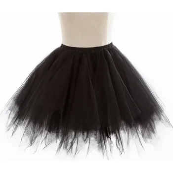Dámská sukně Krátká tylová spodnička s pružným pasem pro baletní či párty styl Barva: Černá, Velikost: ONE SIZE