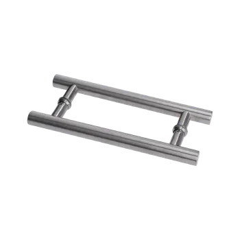 Zábradlí Nerezové madlo na dveře (296 mm / ø25 mm), na sklo 8-12 mm, broušená nerez K320 / AISI304