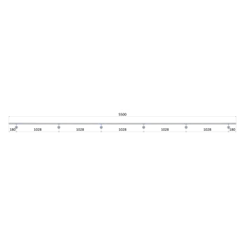 Zábradlí Madlo 5500mm (set:6ks úchyt, madlo ø 42.4mm s ukončením), brúsená nerez K320 /AISI304