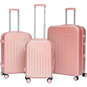Sada kufrů na kolečkách komplet XL+L+M Rosegold Barut ABS Solidní M19054