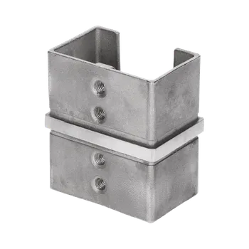Zábradlí Přechod - přímý (60x40x1.5mm) na madlo EB1-JHM60x40, lepený spoj, broušená nerez K320 /AISI304