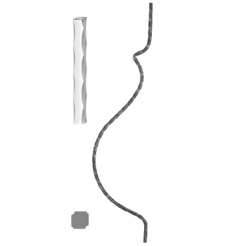 Zábradlí Kovaná výplň zábradlí H 900 x L 210 mm,12x12 mm,válcovaná ocel