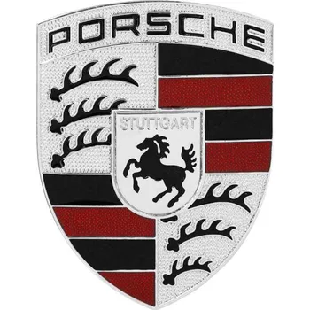 Péče o chrup Emblém Porsche Stuttgart s držákem - stříbrná barva