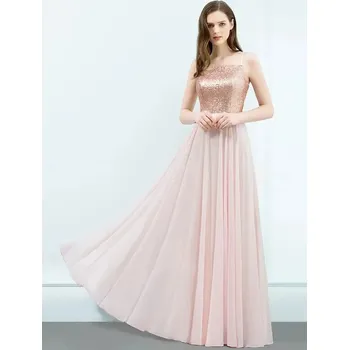 Dámské šaty Dlouhé šifonové šaty s flitry a ramínky pro elegantní události Barva: Barevná, Velikost: L