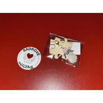 HandMade by VeJa Andílek na dřevěném puzzle (malé srdce)