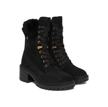 Dámská zimní obuv Kotníková obuv Tommy Hilfiger Th Shearling Lace Up Boot FW0FW08999 Černá 39