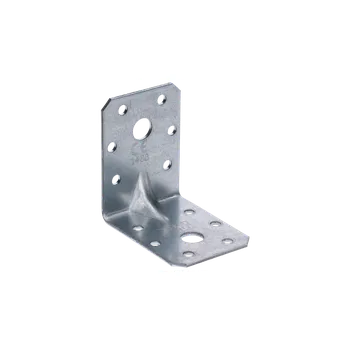 Tesařské kování úhelník s prolisem 60x60x45mm, 2,0mm, pozink, díry průměr 5mm-12ks, 11mm-2ks