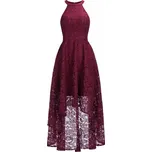 Asymetrické krajkové šaty s výstřihem do V pro letní formální příležitosti Barva: Bordová, Velikost: 7XL