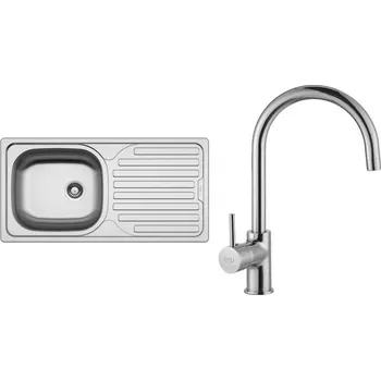 Nerezový dřez Set Sinks CLASSIC 860 V matný + baterie Baterie: VITALIA