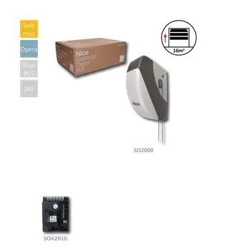 Garážová vrata SOON - pohon pro sekční vrata do 16 m2, 1x SO2000, 1x SOA2