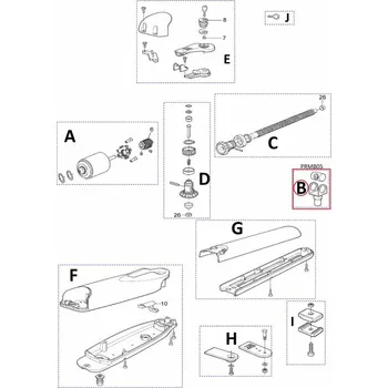 Pohon brány PRMB05 kit vidlice a matice pro WG5