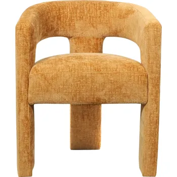 Křeslo Designové čalouněné jídelní křeslo Leith zlatooranžové