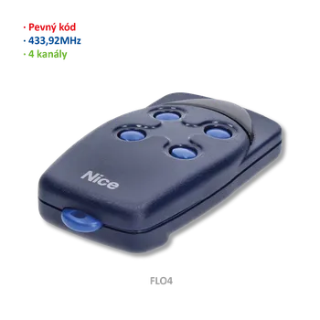 Dálkový ovladač vrat Vysílač 4-kanálový pevný kód