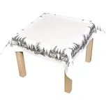 Kuchyňský ubrus vánoční CYH6059R, zasněžené chaloupky, bílo-zelená 85x85cm (čtverec)