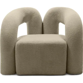 Křeslo Designové křeslo Merry bouclé hnědé