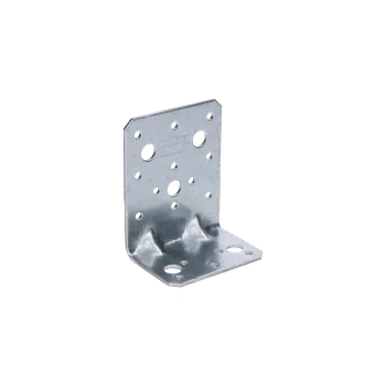 Tesařské kování úhelník s prolisem 95x53x75mm, 2,5mm, pozink, díry průměr 5mm-17ks, 11mm-5ks