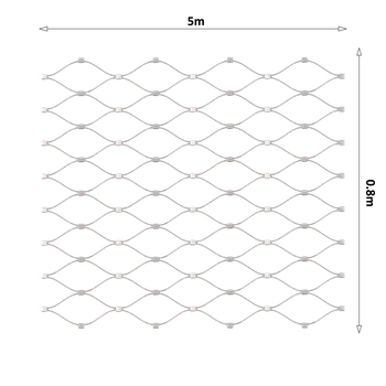 Pletivo Nerezová lanková síť, 0,8x5 m (šxd), oko 50x50 mm, průměr lanka 2 mm, AISI316