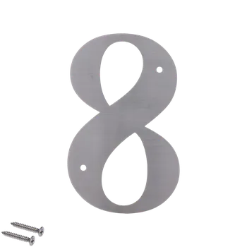 Zábradlí Číslo domovní 8, (127x1.5mm), s dírami, broušená nerez K320 / AISI 304