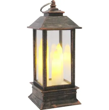 Lucerna Elektrická lucerna bronzová 12,5 cm (Plastová imitace krbu na baterie)