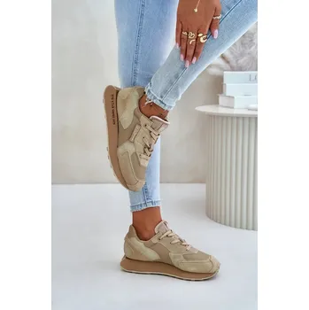 Dámské tenisky Kožené Dámské Tenisky Big Star Hi-Poly System Béžové Velikost: 36