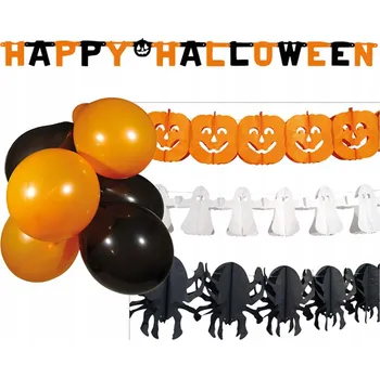 Party dekorace Halloween Sada: Banner, Girlandy Duchové Dýně Pavouci, 10 Balónků - Boland
