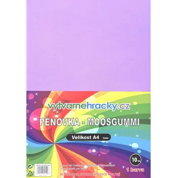 Pěnovka A4, tl. ca 2mm - světle fialová, 10ks