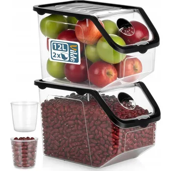 Dóza na potraviny 2x Nádoba na ZELENINU OVOCE cibuli brambory česnek kuchyňská pro skladování