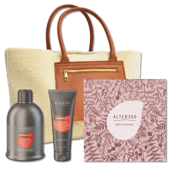 Kosmetická sada Vánoční balíček- Color Care – ochrana barvy a lesk vlasů - (Šampon-300ml, Kondicionér-200ml, box, taška s kožešinou)- AlterEgo Pro barvené vlasy, které potřebují ochranu barvy, lesk a šetrnou péči