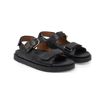 Dámské sandále Sandály Tommy Hilfiger Leather Sporty Sandal FW0FW08799 Černá 42