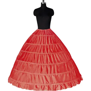 Dámská sukně Dlouhá kruhová spodnička s obručemi pro svatební a plesové šaty Barva: Červená