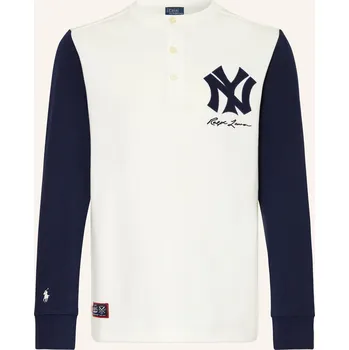 Pánské tričko Polo Ralph Lauren Dlouhé Rukávy, krémová / tmavě modrá