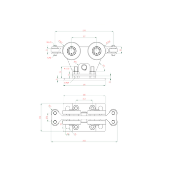 Zábradlí Hliníkový set bez profilu pro samonosný systém (2xW38M.AL, 1zW36M.AL, 2xW32M.AL, 1xW37/95)