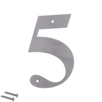 Zábradlí Číslo domovní 5, (127x1.5mm), s dírami, broušená nerez K320 / AISI 304