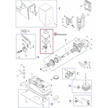 Pohon brány SPAMG00200 kit motoru pro ROBUS350 / 400 s držákem a šnekovým kolem