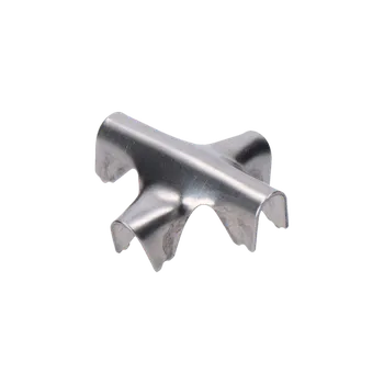 Zábradlí Nerezová lisovací spojka (tvar +) pro dvě 4.0mm lanka