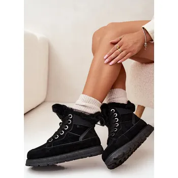 Dívčí sněhule Dámské sněhule na platformě s kožešinkou Big Star – černé Velikost: 38